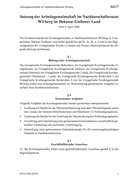 AG17 Arbeitsgemeinschaft im Nachbarschaftsraum Wirberg