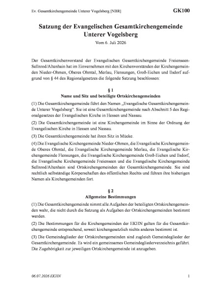 GK100 Ev. Gesamtkirchengemeinde Unterer Vogelsberg [NBR]