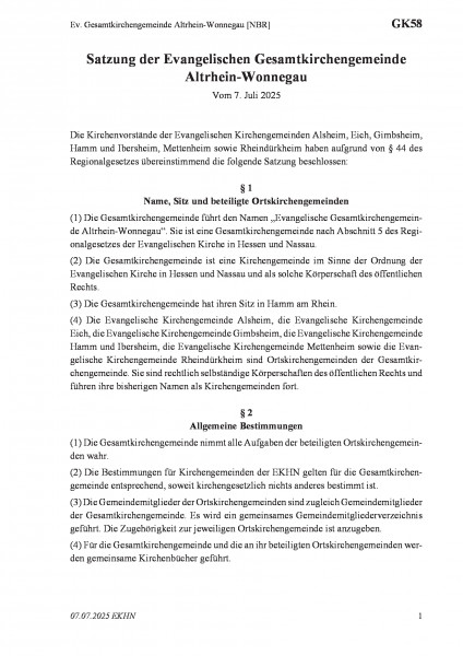 GK58 Ev. Gesamtkirchengemeinde Altrhein-Wonnegau [NBR]