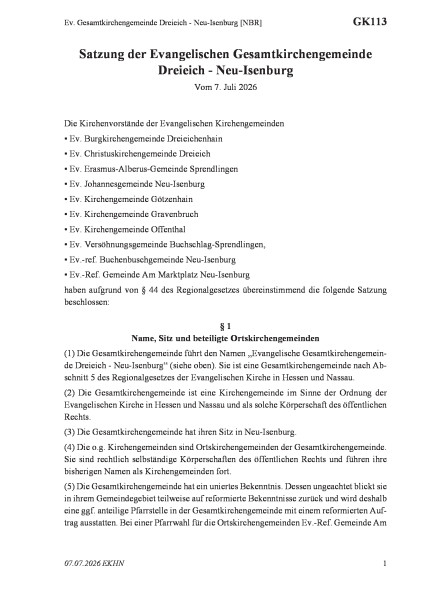 GK113 Ev. Gesamtkirchengemeinde Dreieich - Neu-Isenburg [NBR]