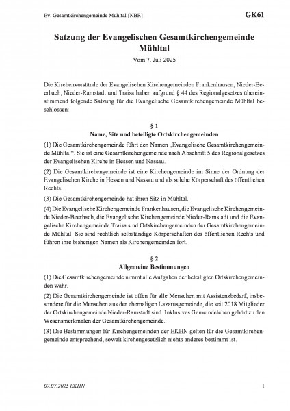 GK61 Ev. Gesamtkirchengemeinde Mühltal [NBR]