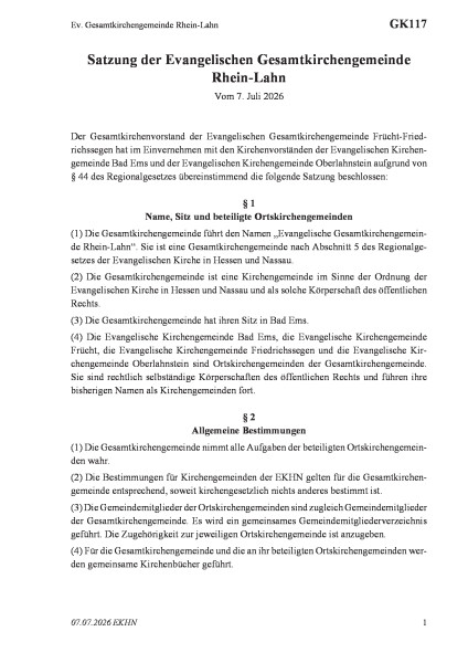 GK117 Ev. Gesamtkirchengemeinde Rhein-Lahn