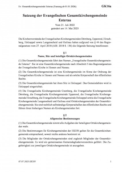 GK16a Ev. Gesamtkirchengemeinde Esterau (Fassung ab 01.01.2026)