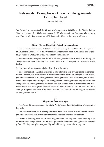 GK101 Ev. Gesamtkirchengemeinde Laubacher Land [NBR]