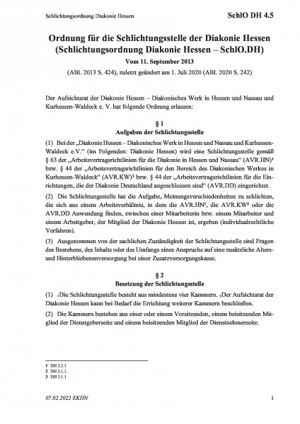 DH 4.5 Schlichtungsordnung Diakonie Hessen