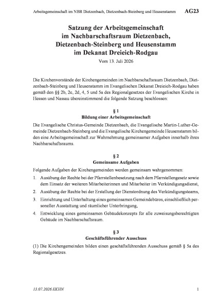 AG23 Arbeitsgemeinschaft im NBR Dietzenbach, Dietzenbach-Steinberg und Heusenstamm