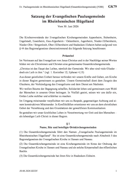 GK79 Ev. Paulusgemeinde im Rheinhessischen Hügelland (Gesamtkirchengemeinde) [NBR]