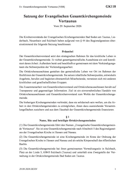 GK118 Ev. Gesamtkirchengemeinde Vortaunus [NBR]
