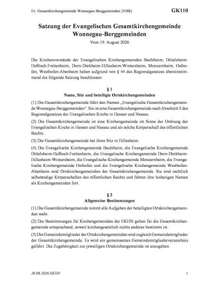 GK110 Ev. Gesamtkirchengemeinde Wonnegau-Berggemeinden [NBR]
