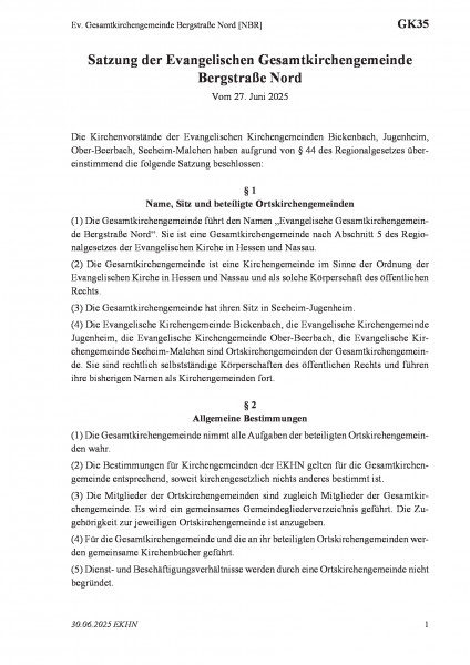 GK35 Ev. Gesamtkirchengemeinde Bergstraße Nord [NBR]