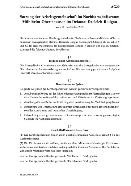 AG30 Arbeitsgemeinschaft im Nachbarschaftsraum Mühlheim-Obertshausen