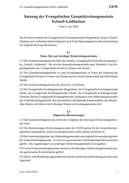 GK96 Ev. Gesamtkirchengemeinde Echzell-Leidhecken
