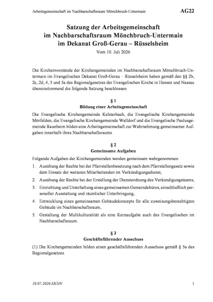 AG22 Arbeitsgemeinschaft im Nachbarschaftsraum Mönchbruch-Untermain