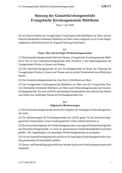 GK111 Ev. Kirchengemeinde Mühlheim (Gesamtkirchengemeinde)