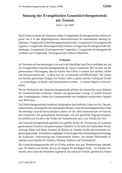 GK84 Ev. Gesamtkirchengemeinde am Taunus [NBR]