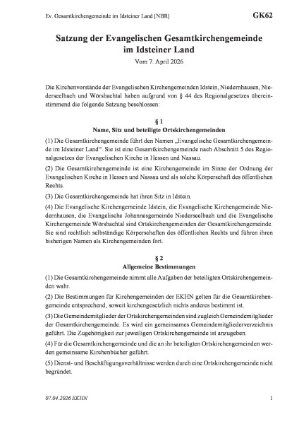GK62 Ev. Gesamtkirchengemeinde im Idsteiner Land [NBR]