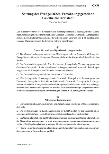GK78 Ev. Versöhnungsgemeinde Griesheim/Darmstadt (Gesamtkirchengemeinde) [NBR]