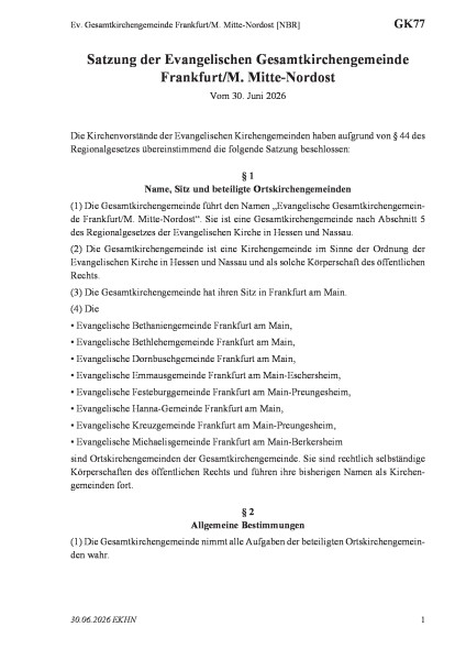 GK77 Ev. Gesamtkirchengemeinde Frankfurt/M. Mitte-Nordost [NBR]