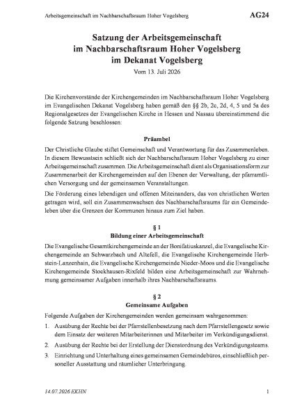 AG24 Arbeitsgemeinschaft im Nachbarschaftsraum Hoher Vogelsberg