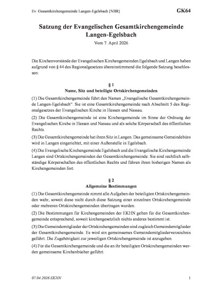 GK64 Ev. Gesamtkirchengemeinde Langen-Egelsbach [NBR]