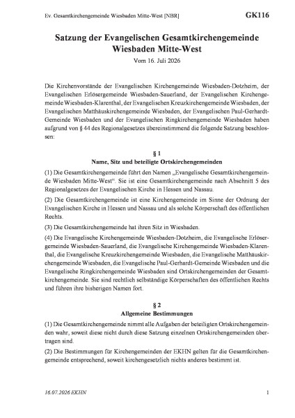 GK116 Ev. Gesamtkirchengemeinde Wiesbaden Mitte-West [NBR]