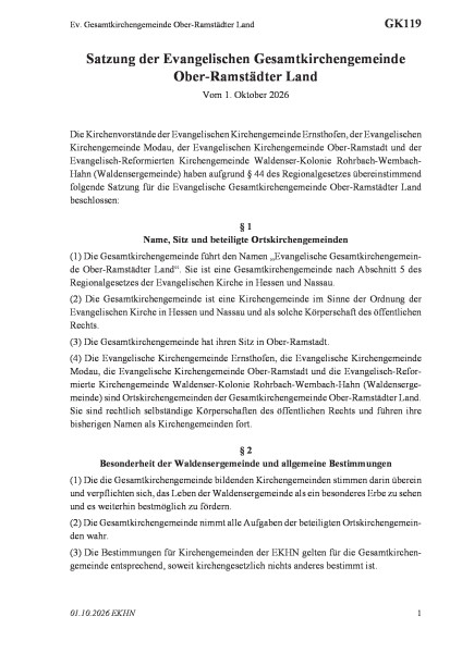 GK119 Ev. Gesamtkirchengemeinde Ober-Ramstädter Land
