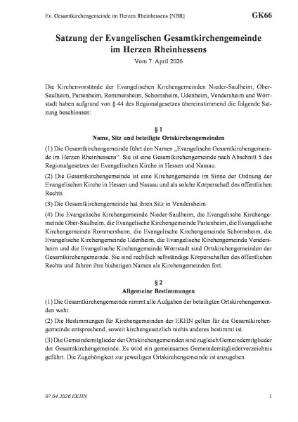 GK66 Ev. Gesamtkirchengemeinde im Herzen Rheinhessens [NBR]