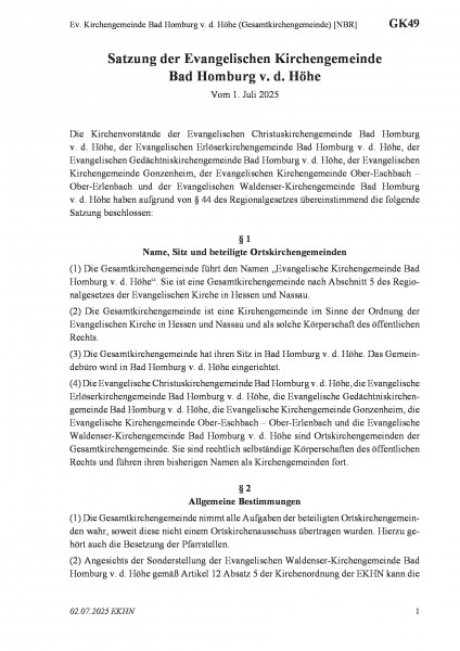 GK49 Ev. Kirchengemeinde Bad Homburg v. d. Höhe (Gesamtkirchengemeinde) [NBR]