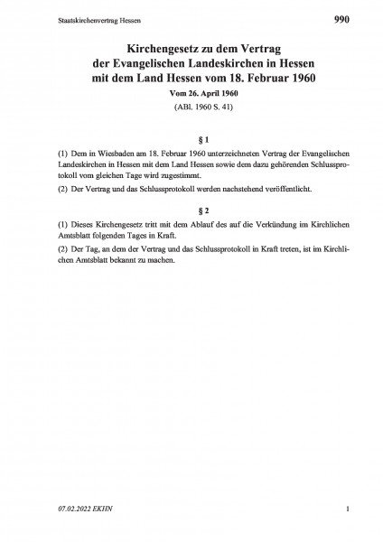990 Staatskirchenvertrag Hessen
