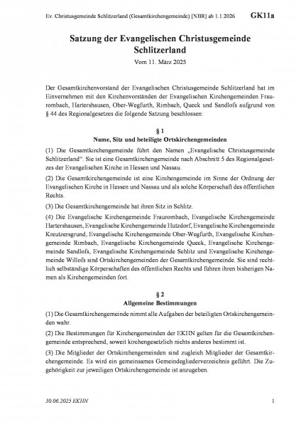 GK11a Ev. Christusgemeinde Schlitzerland (Gesamtkirchengemeinde) [NBR] ab 1.1.2026