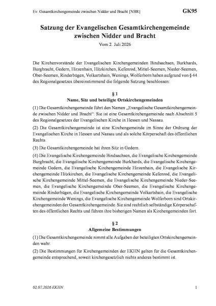 GK95 Ev. Gesamtkirchengemeinde zwischen Nidder und Bracht [NBR]
