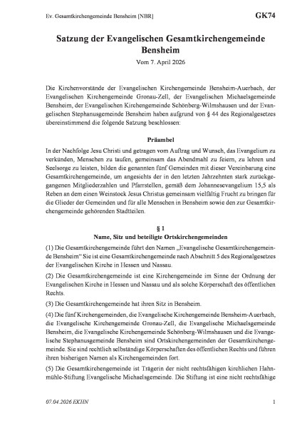 GK74 Ev. Gesamtkirchengemeinde Bensheim [NBR]