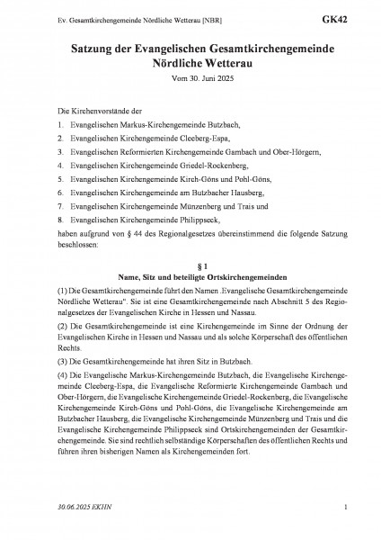GK42 Ev. Gesamtkirchengemeinde Nördliche Wetterau [NBR]