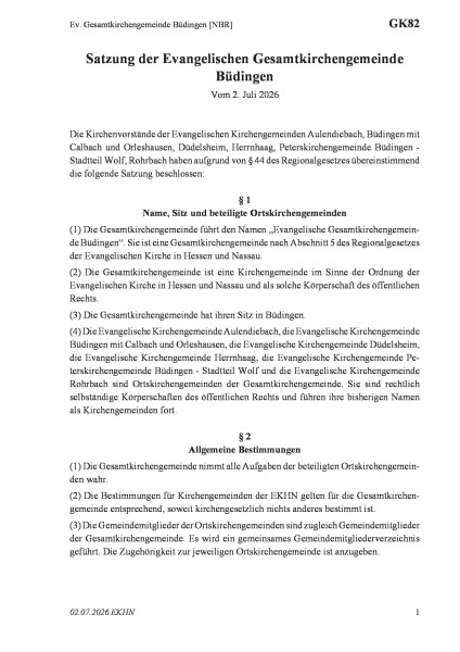 GK82 Ev. Gesamtkirchengemeinde Büdingen [NBR]