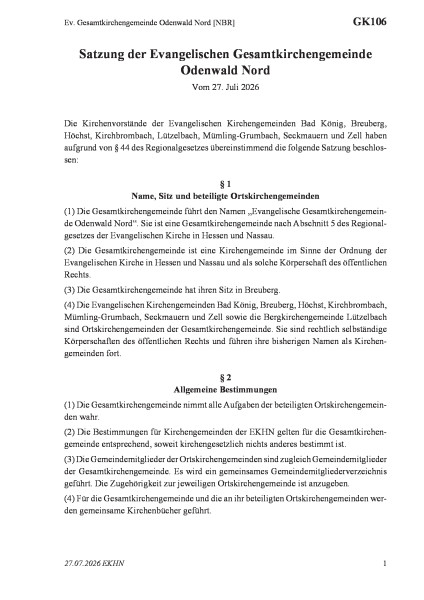 GK106 Ev. Gesamtkirchengemeinde Odenwald Nord [NBR]