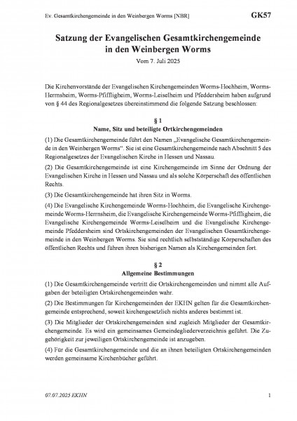 GK57 Ev. Gesamtkirchengemeinde in den Weinbergen Worms [NBR]