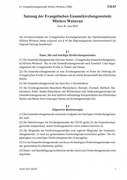 GK43 Ev. Gesamtkirchengemeinde Mittlere Wetterau [NBR]