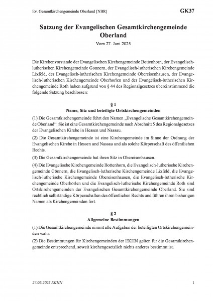 GK37 Ev. Gesamtkirchengemeinde Oberland [NBR]